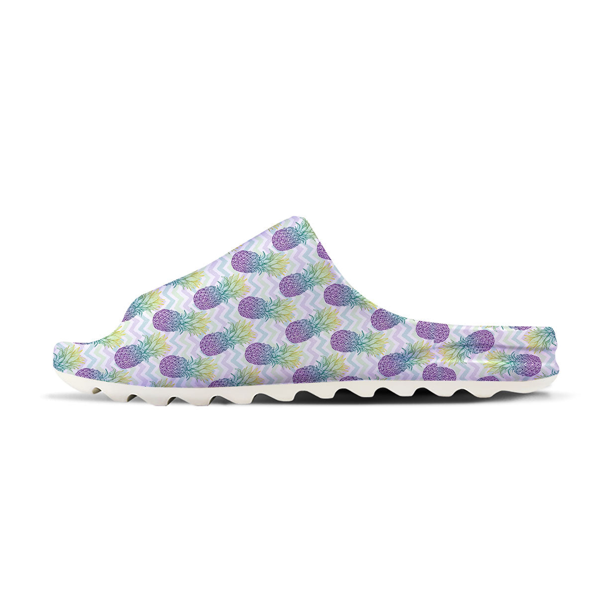 Zig Zag Pineapple Bright Print Pattern Sandals-grizzshop