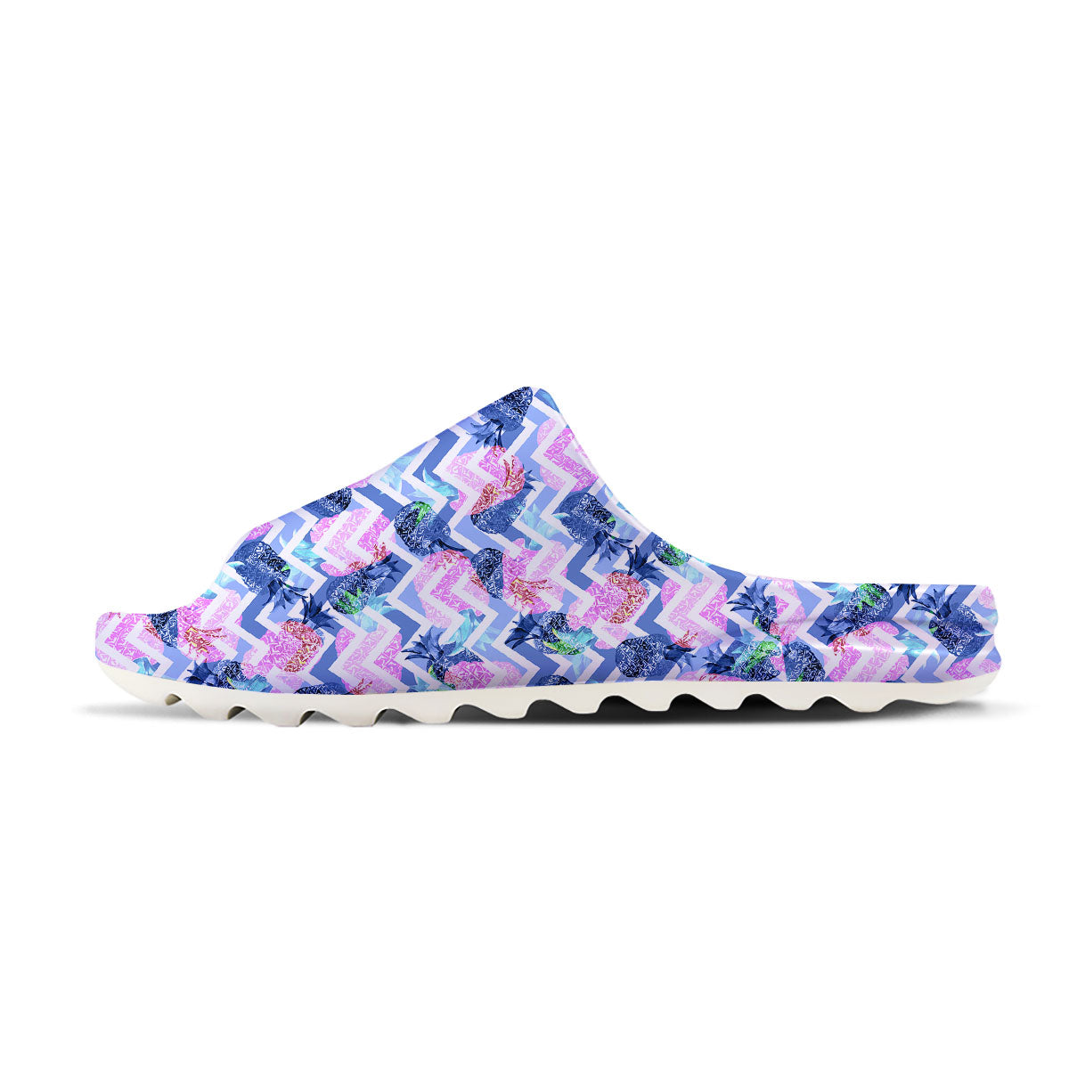 Zig Zag Pineapple Purple Print Pattern Sandals-grizzshop