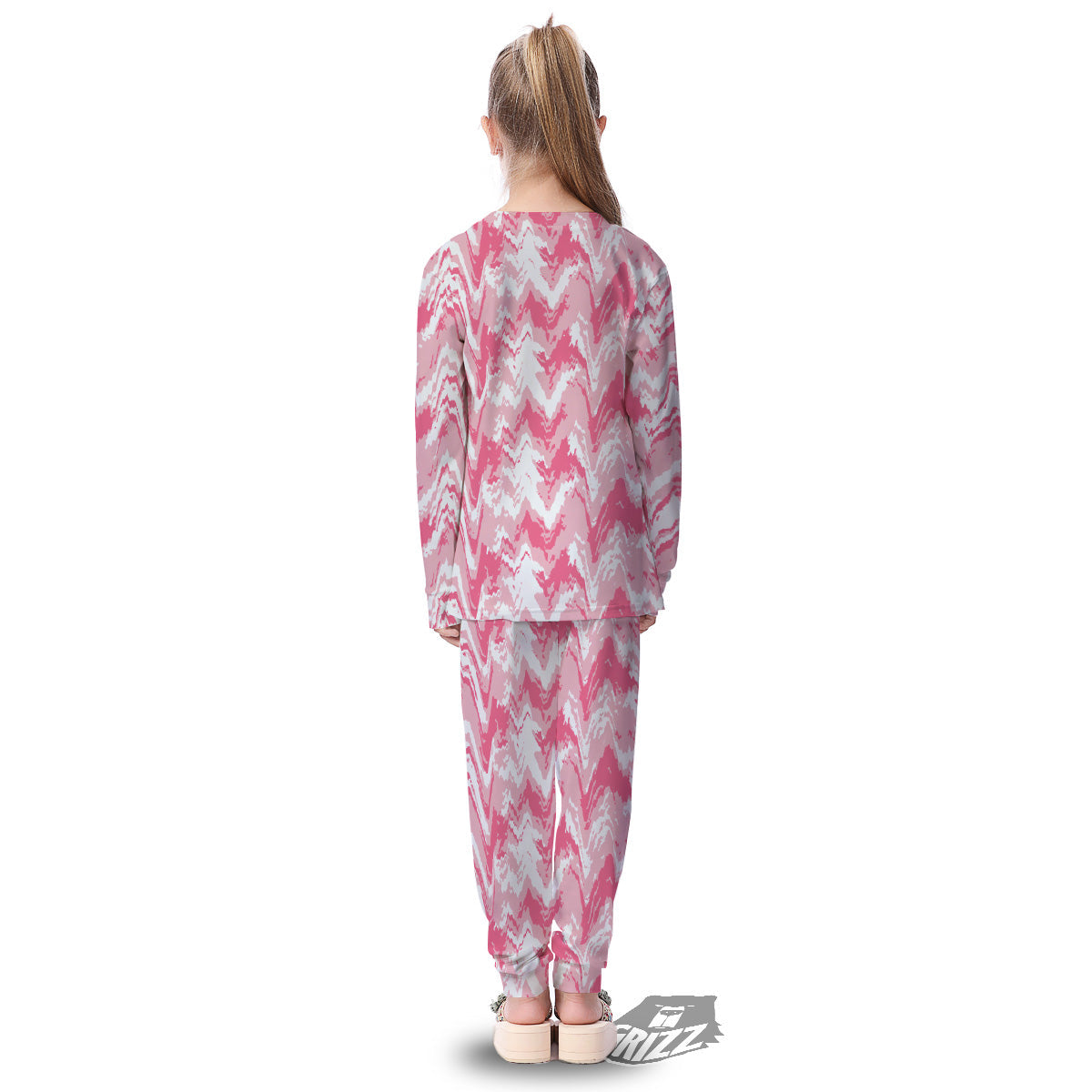 Zigzag Abstract Stripes Pink Print Pattern Kid's Pajamas-grizzshop