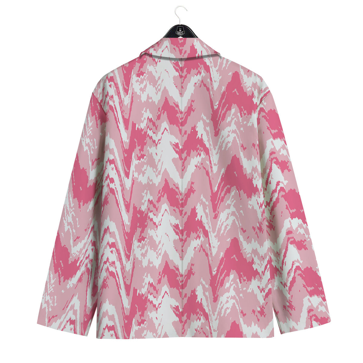 Zigzag Abstract Stripes Pink Print Pattern Men's Sport Coat-grizzshop