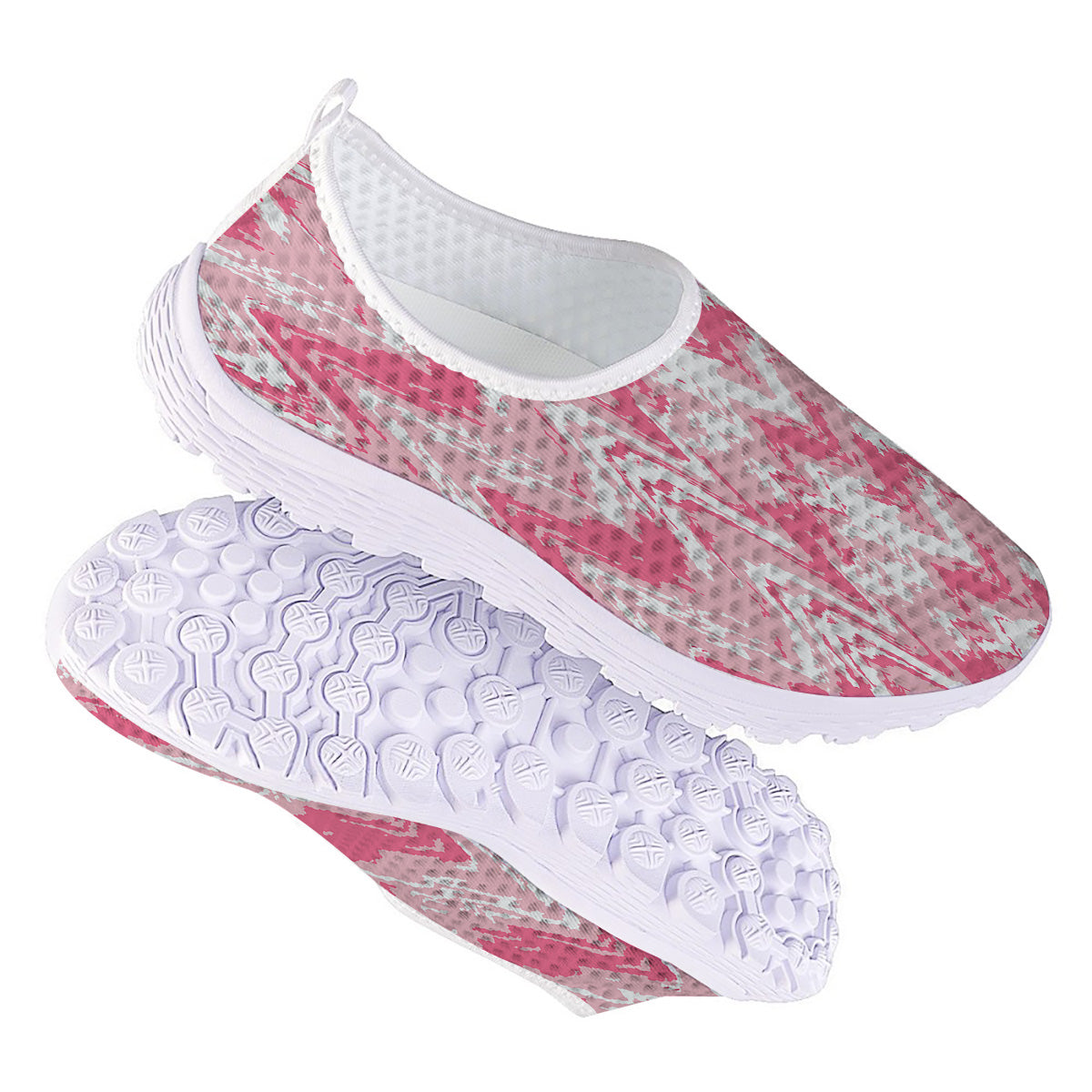 Zigzag Abstract Stripes Pink Print Pattern Nurse Shoes-grizzshop