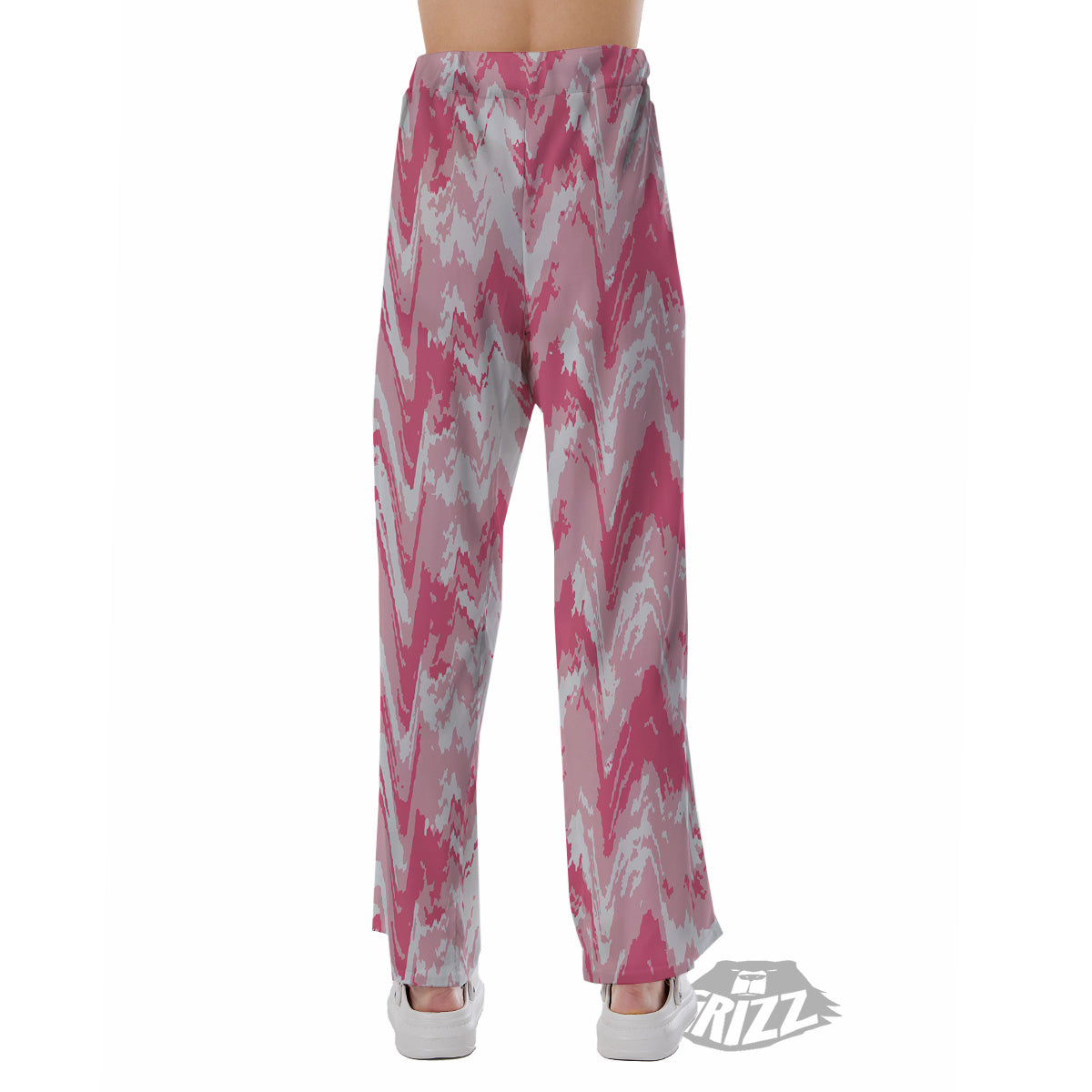 Zigzag Abstract Stripes Pink Print Pattern Pajama Pants-grizzshop