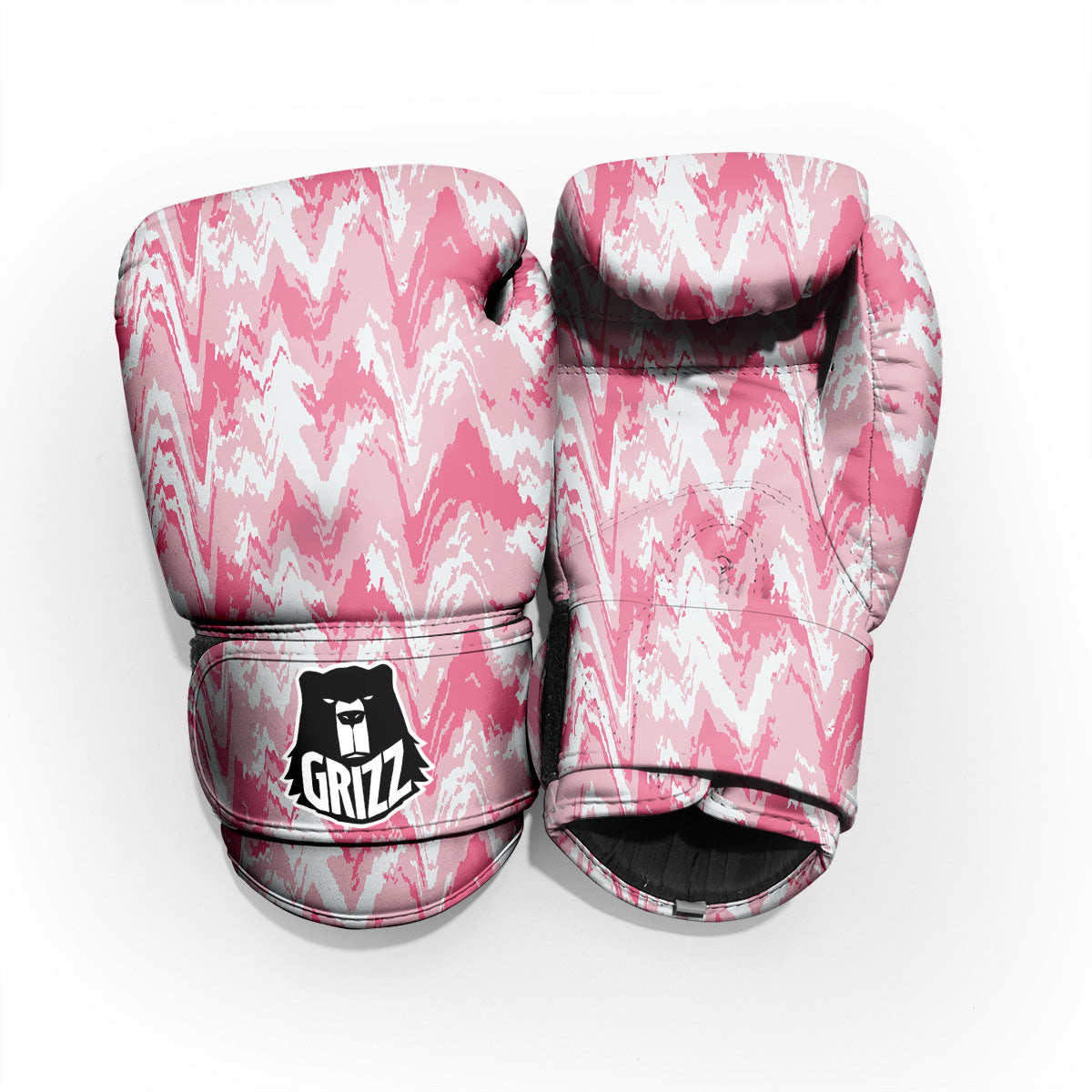 Zigzag Abstract Stripes Pink Print Pattern Pro Boxing Glove