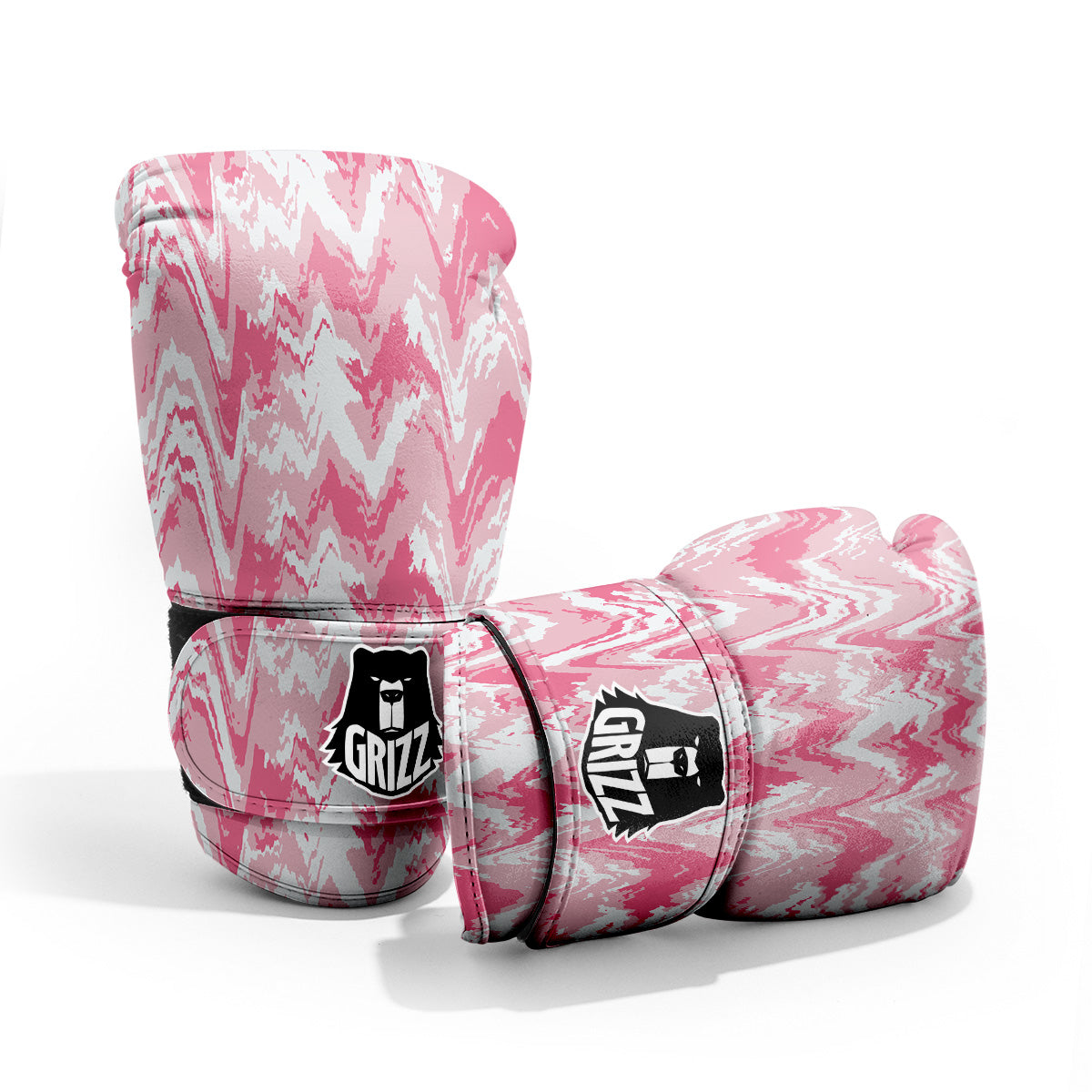 Zigzag Abstract Stripes Pink Print Pattern Pro Boxing Glove