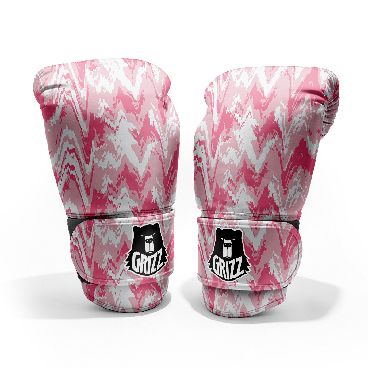Zigzag Abstract Stripes Pink Print Pattern Pro Boxing Glove