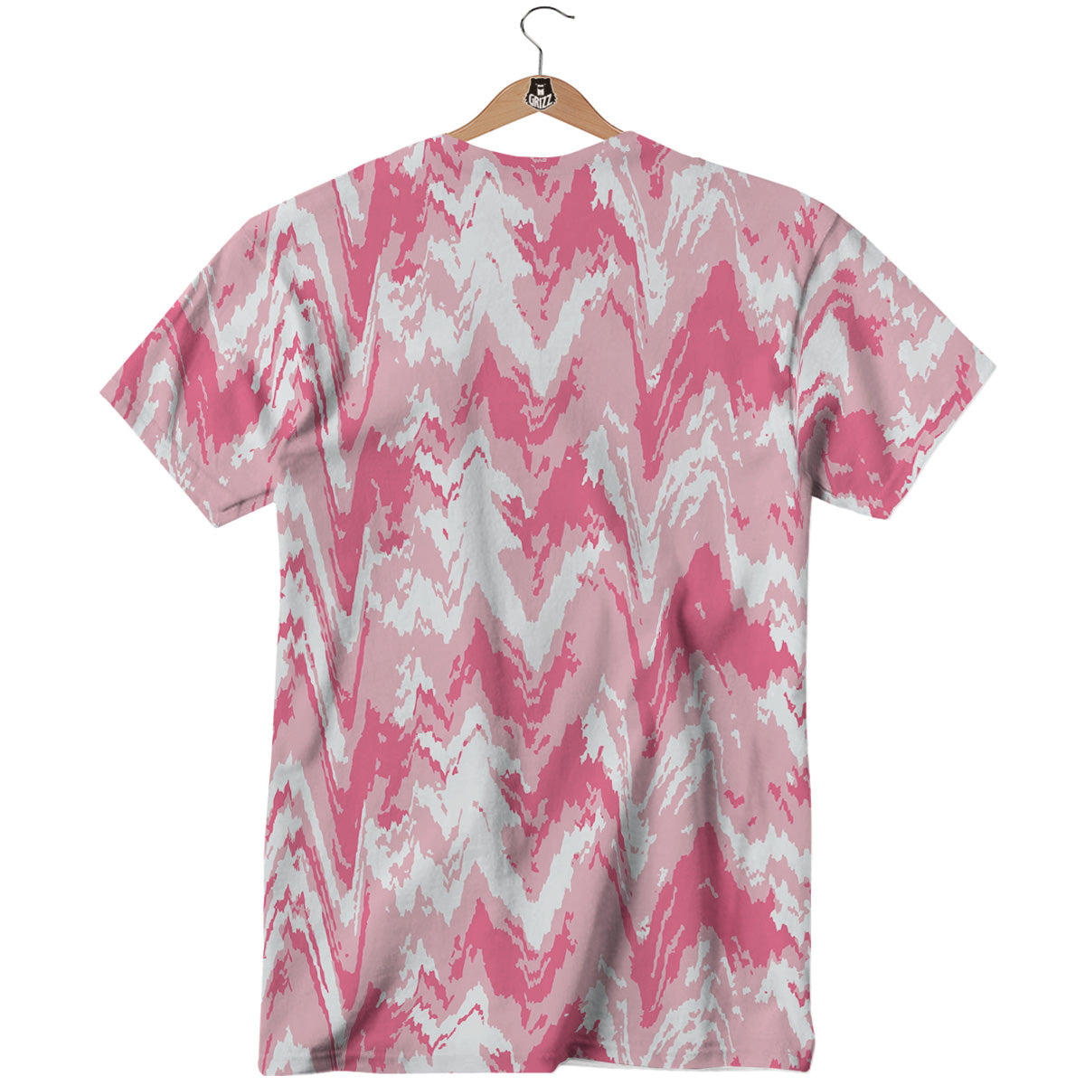 Zigzag Abstract Stripes Pink Print Pattern T-Shirt-grizzshop