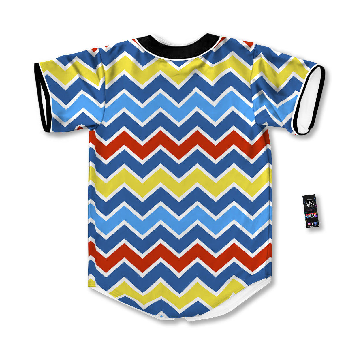 Zigzag Autism Awareness Color Print Pattern Baseball Jersey-grizzshop