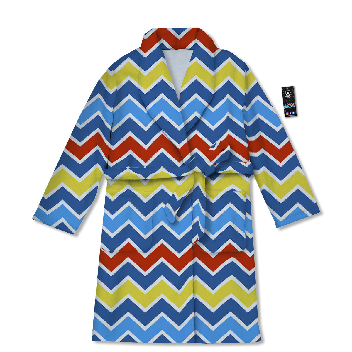 Zigzag Autism Awareness Color Print Pattern Bathrobe-grizzshop