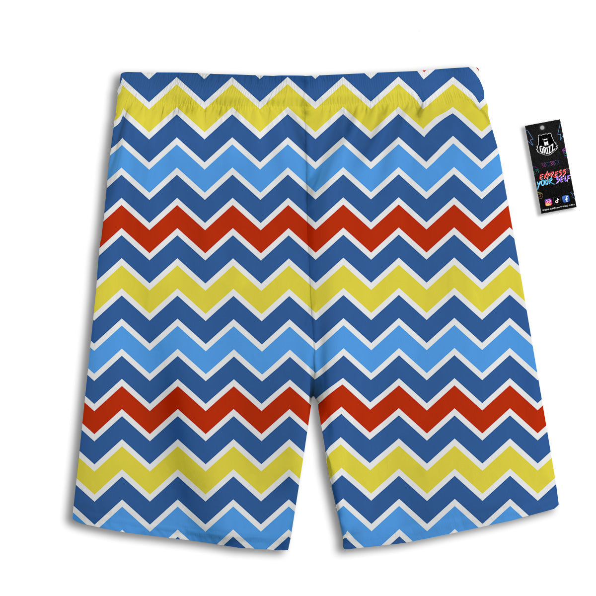 Zigzag Autism Awareness Color Print Pattern Men's Athletic Shorts
