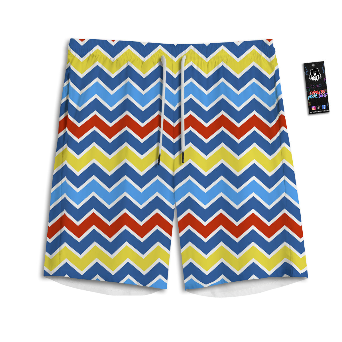 Zigzag Autism Awareness Color Print Pattern Men's Athletic Shorts