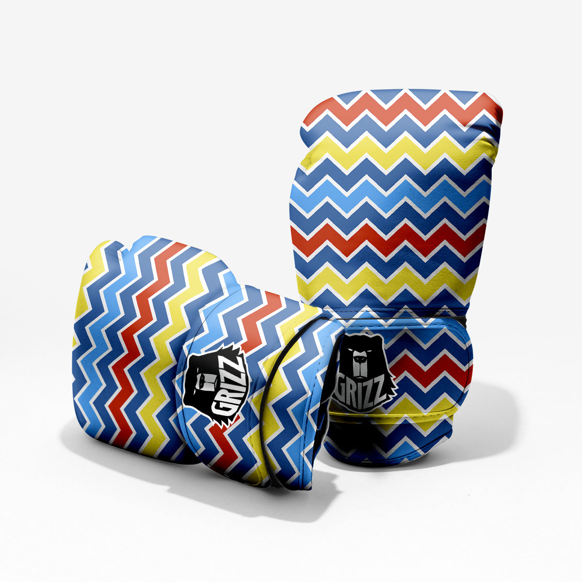 Zigzag Autism Awareness Color Print Pattern Pro Boxing Glove