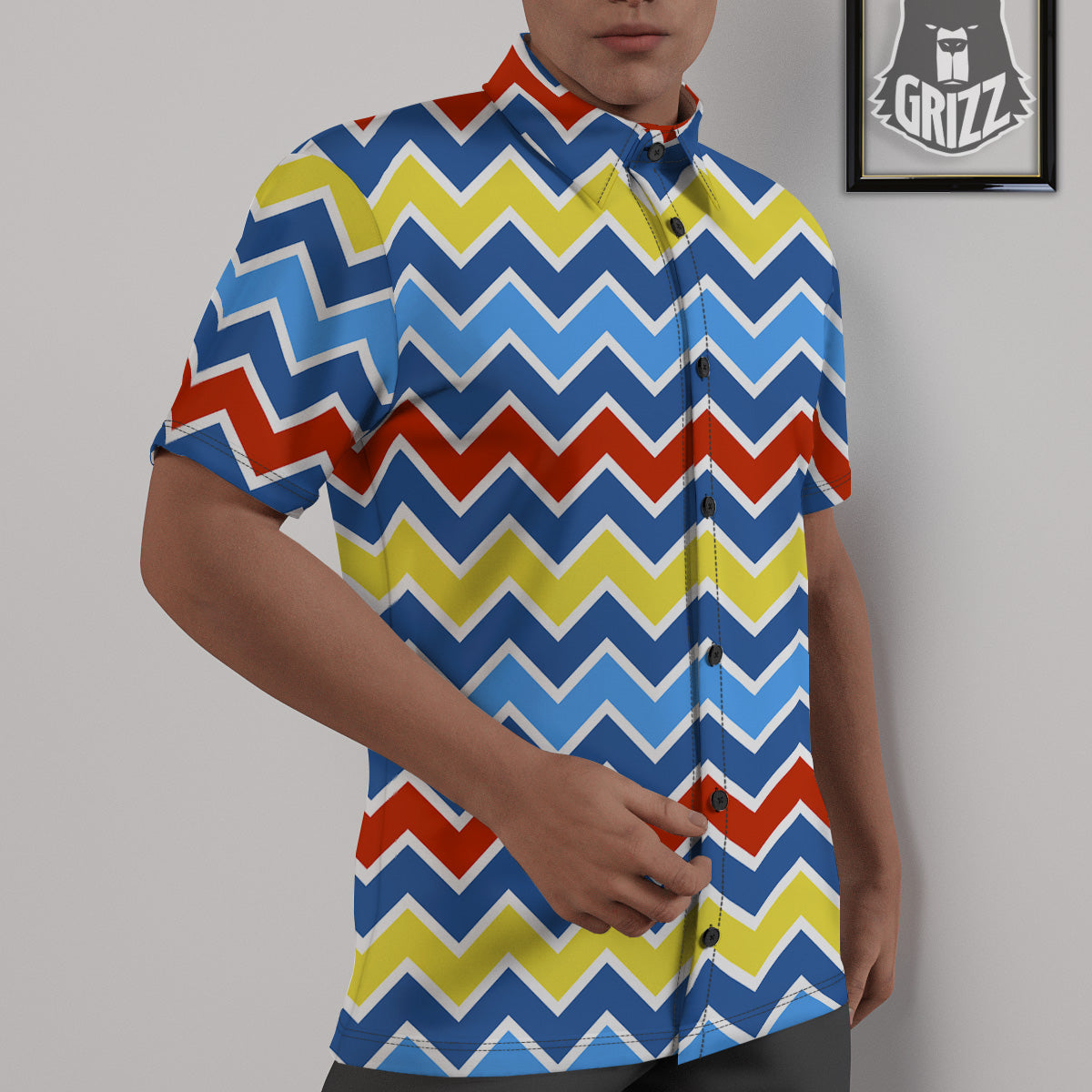 Zigzag Autism Awareness Color Print Pattern Untucked Shirts-grizzshop