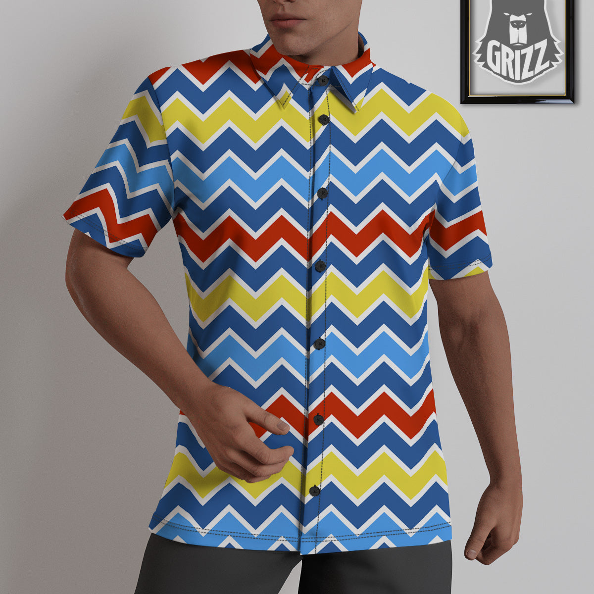 Zigzag Autism Awareness Color Print Pattern Untucked Shirts-grizzshop