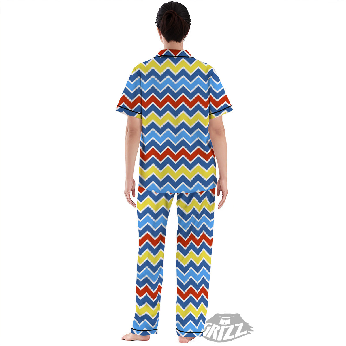 Zigzag Autism Awareness Color Print Pattern Women's Pajamas Set-grizzshop