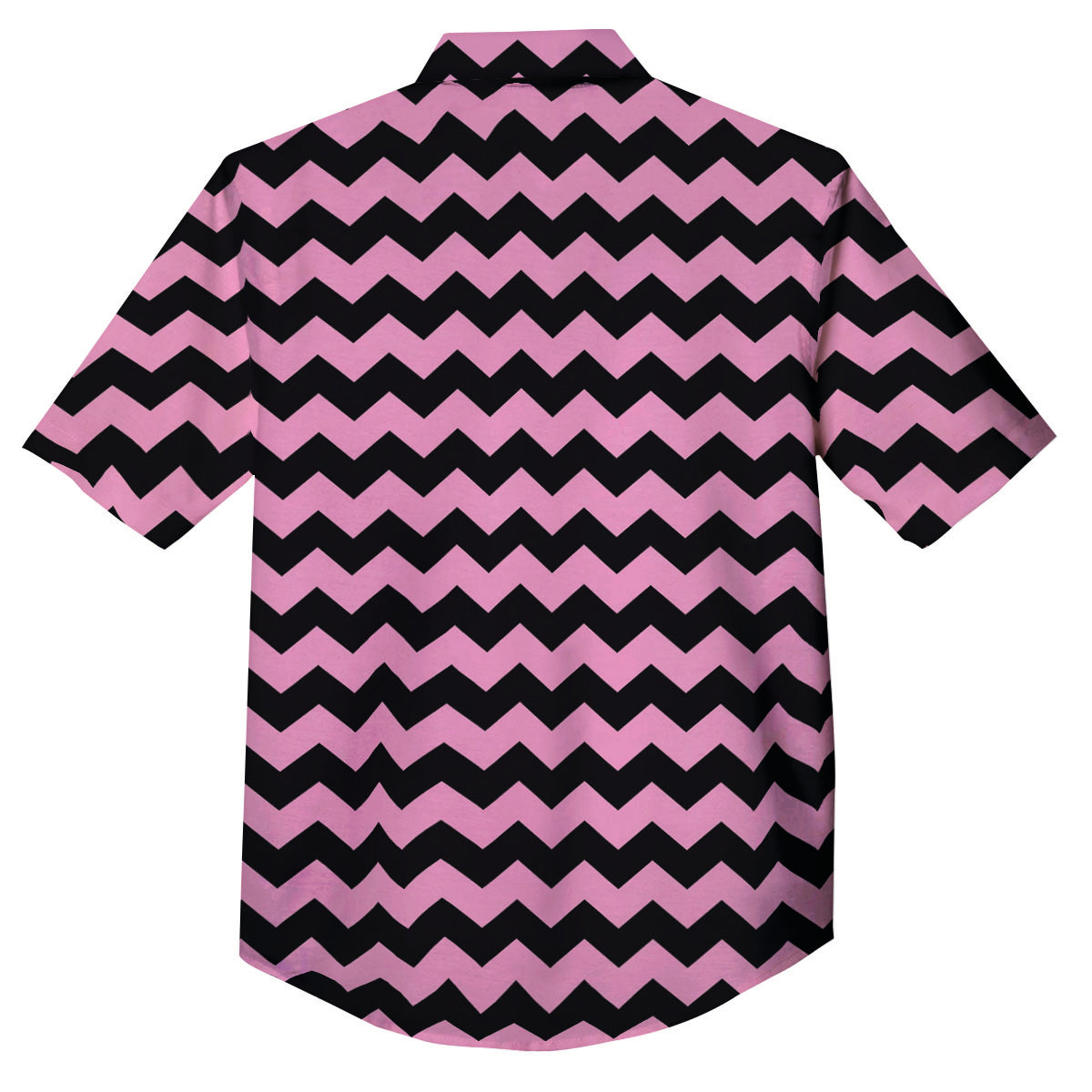 Zigzag Black And Pink Print Pattern Button Up Shirt-grizzshop