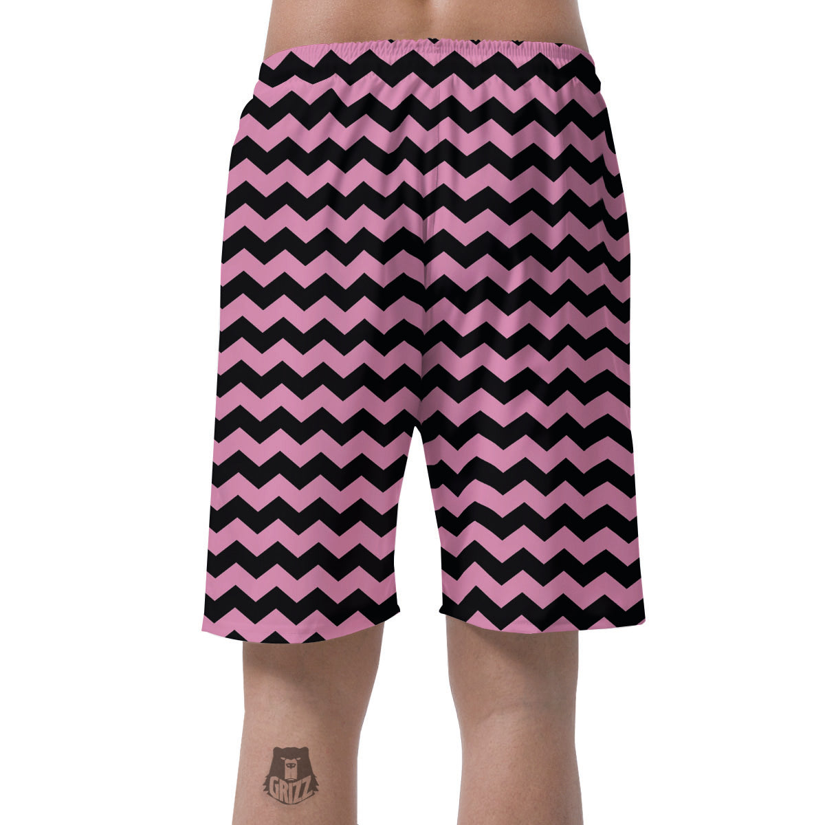 Zigzag Black And Pink Print Pattern Men's Shorts-grizzshop