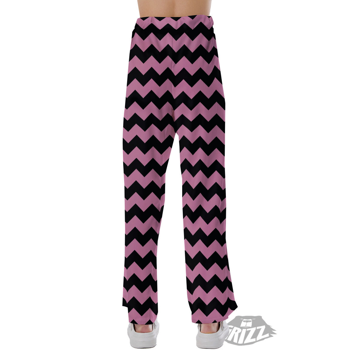 Zigzag Black And Pink Print Pattern Pajama Pants-grizzshop