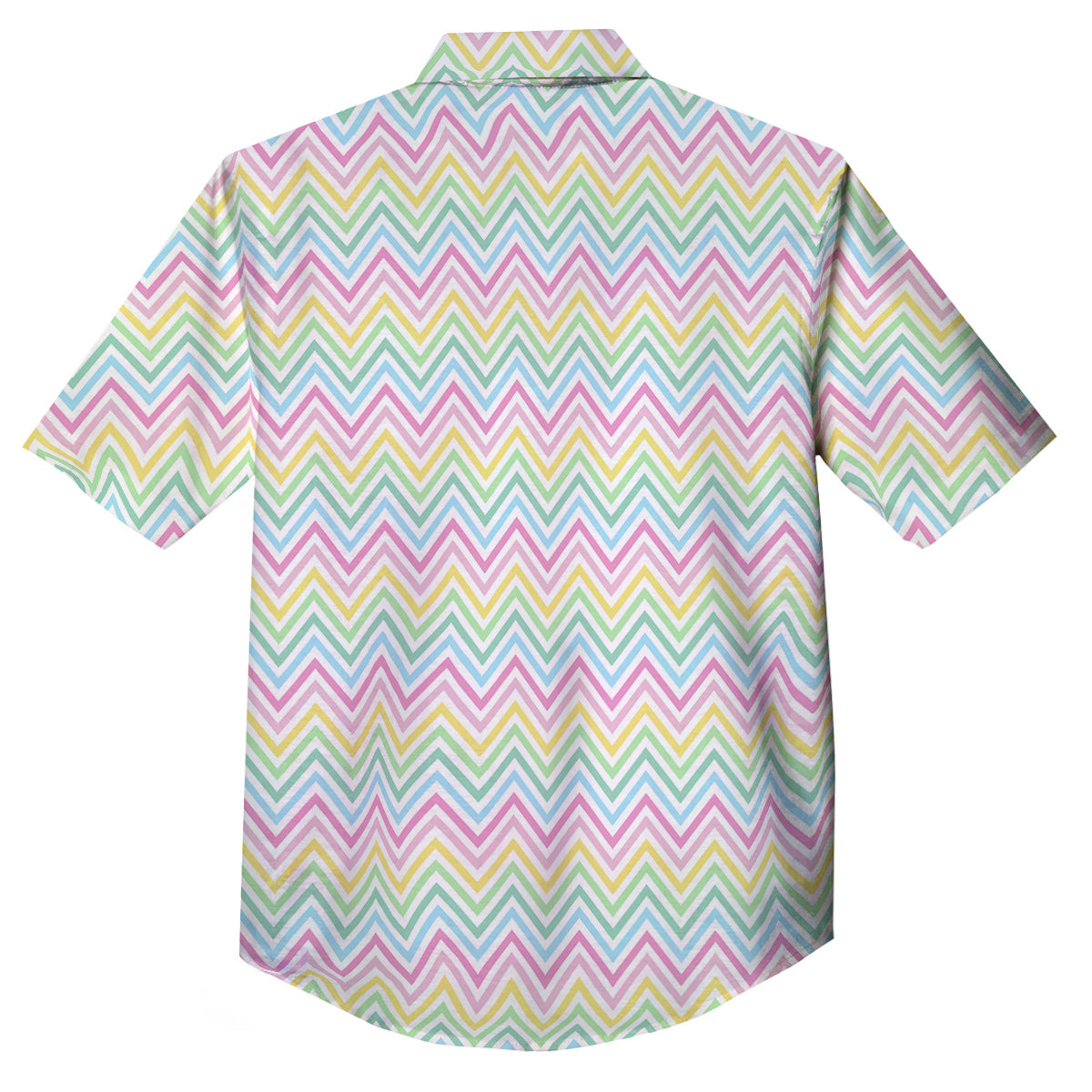 Zigzag Colorful Print Pattern Button Up Shirt-grizzshop