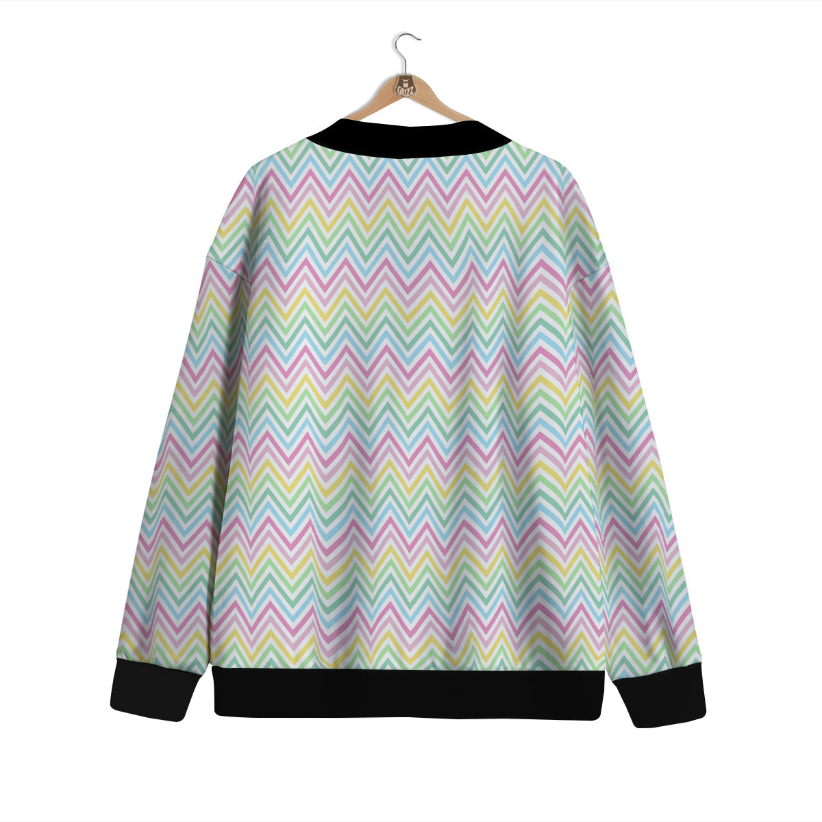 Zigzag Colorful Print Pattern Cardigan-grizzshop