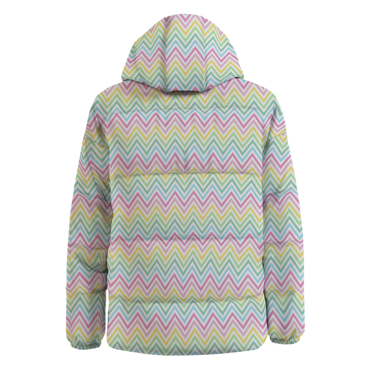 Zigzag Colorful Print Pattern Down Jacket-grizzshop