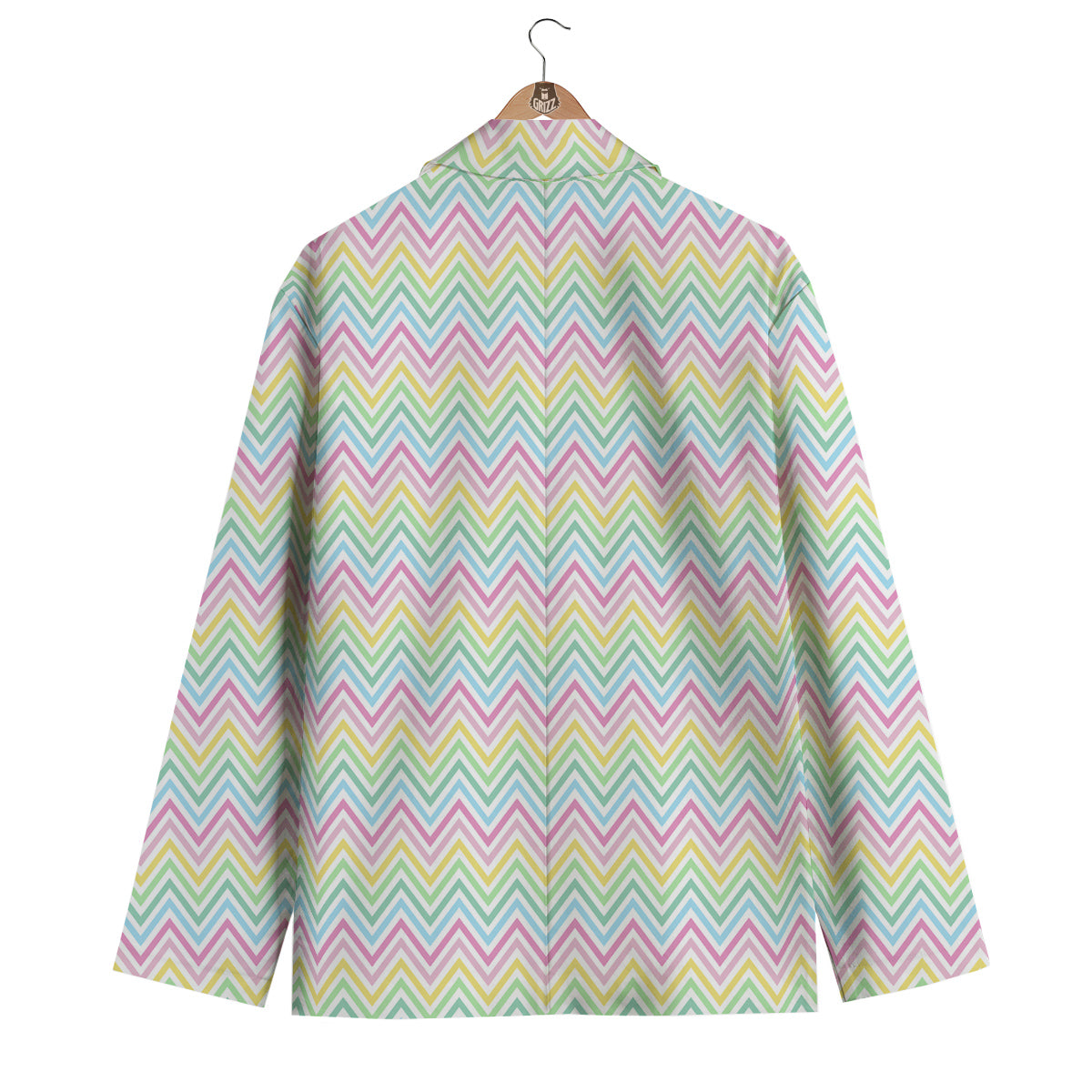 Zigzag Colorful Print Pattern Men's Blazer-grizzshop