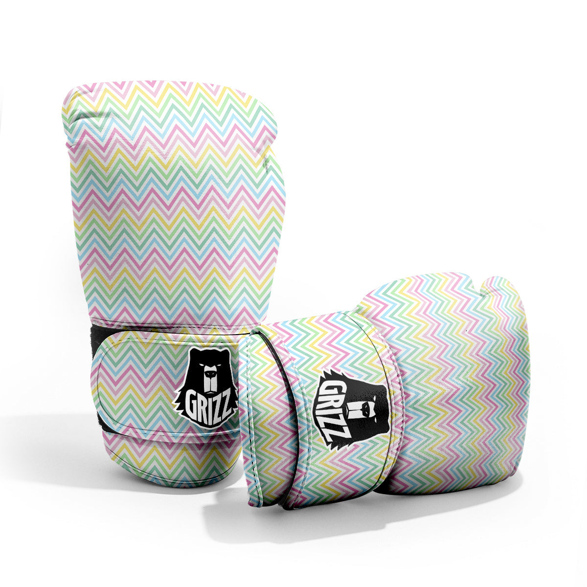 Zigzag Colorful Print Pattern Sparring Gloves-grizzshop