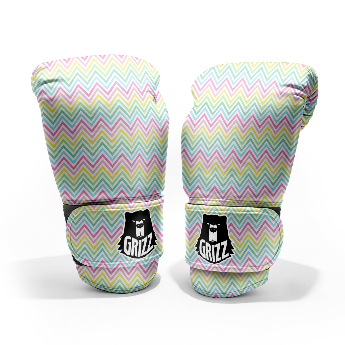 Zigzag Colorful Print Pattern Sparring Gloves-grizzshop