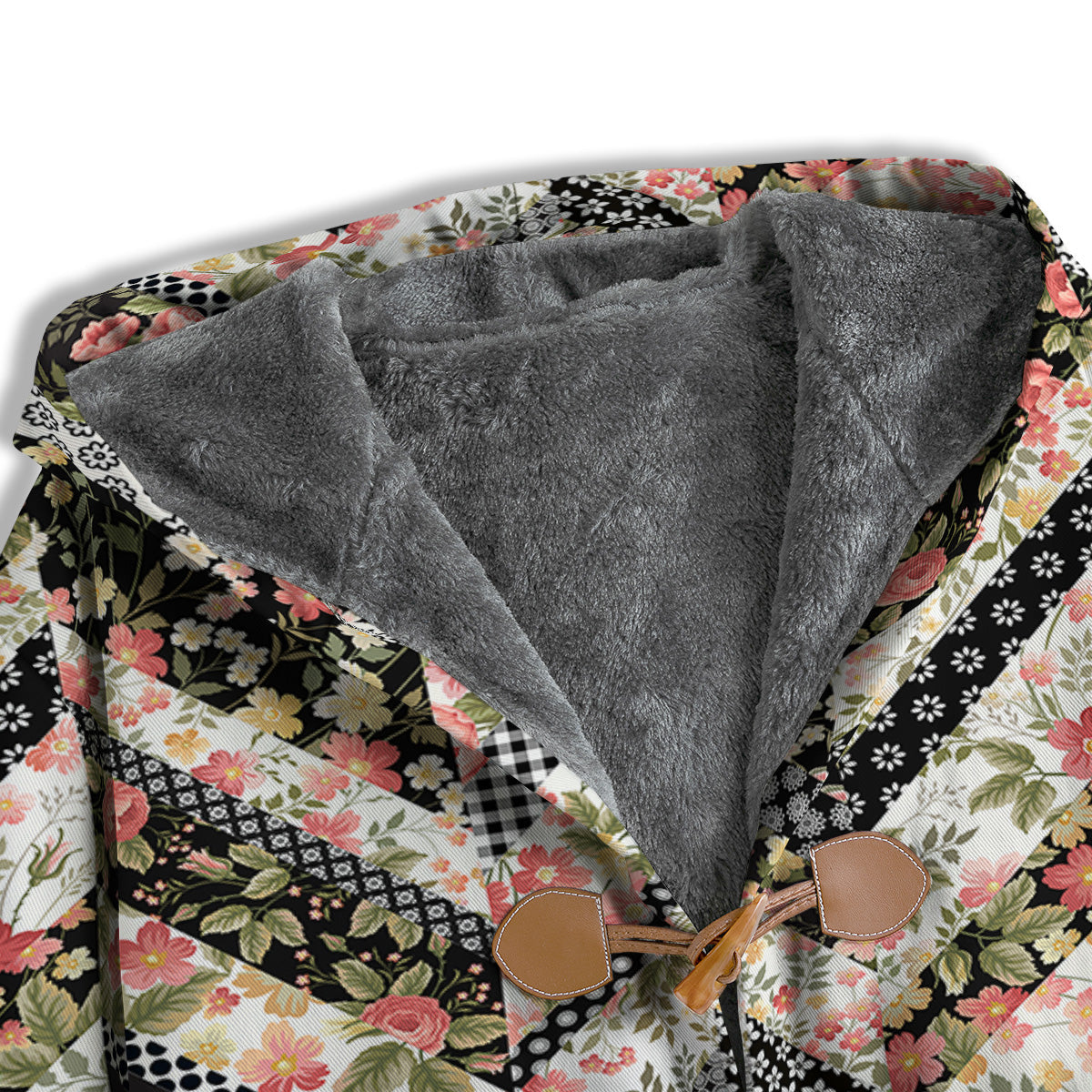 Zigzag Floral Patchwork Print Pattern Men's Windbreaker Jacket-grizzshop