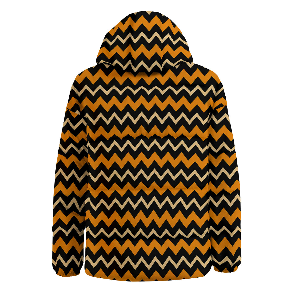 Zigzag Halloween Print Pattern Down Jacket-grizzshop