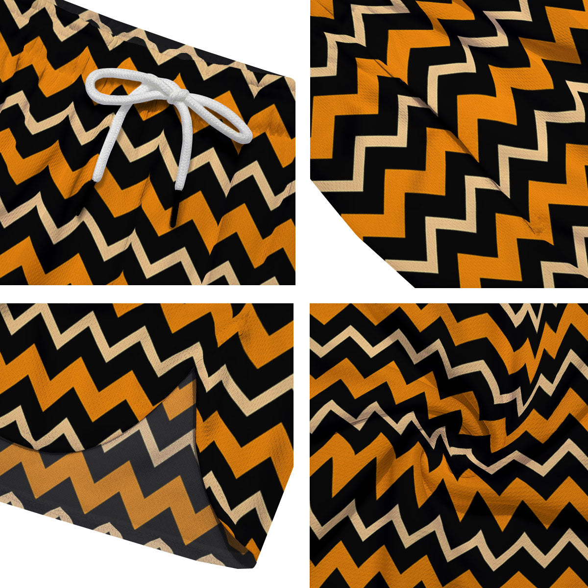 Zigzag Halloween Print Pattern Men's Running Shorts-grizzshop