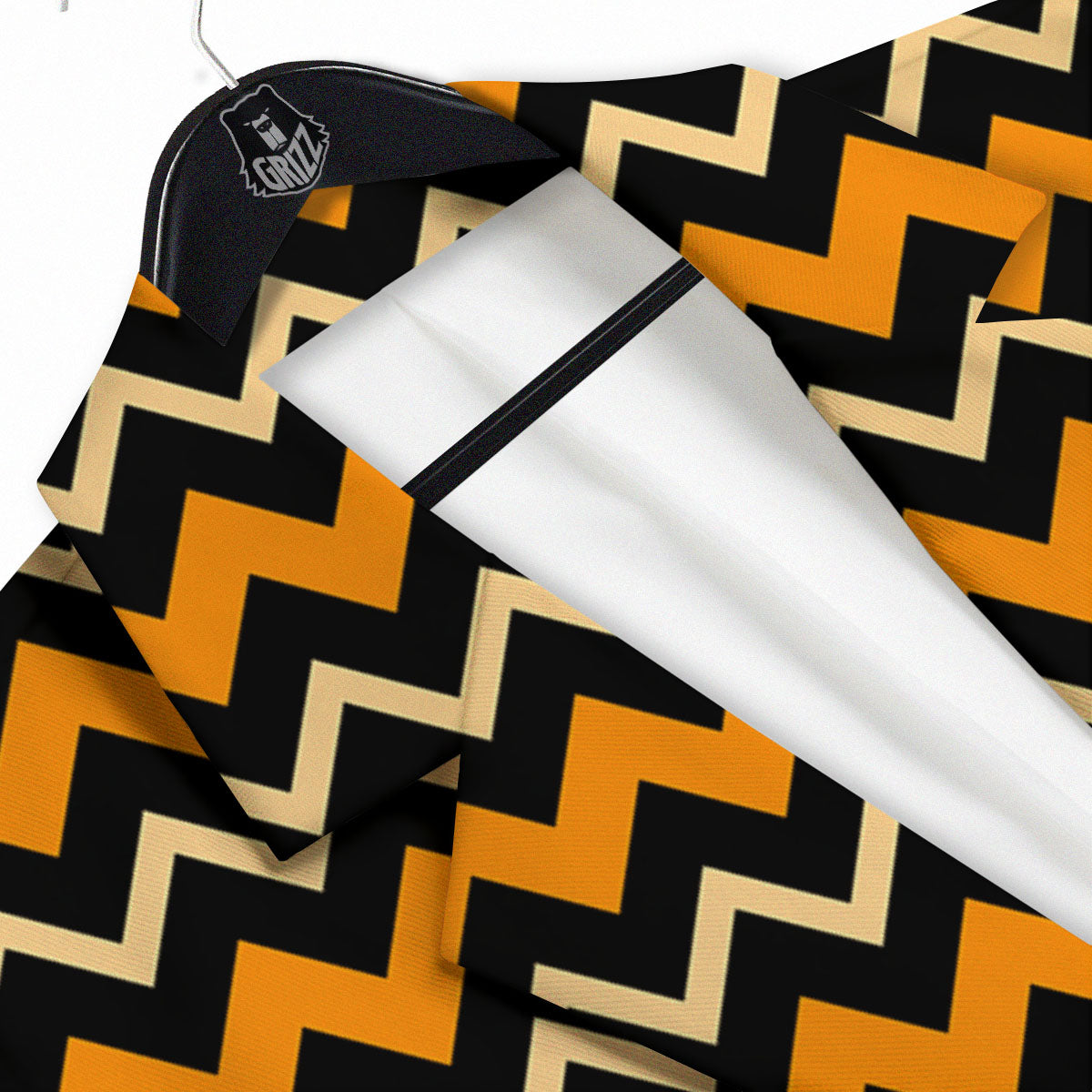 Zigzag Halloween Print Pattern Men's Sport Coat-grizzshop