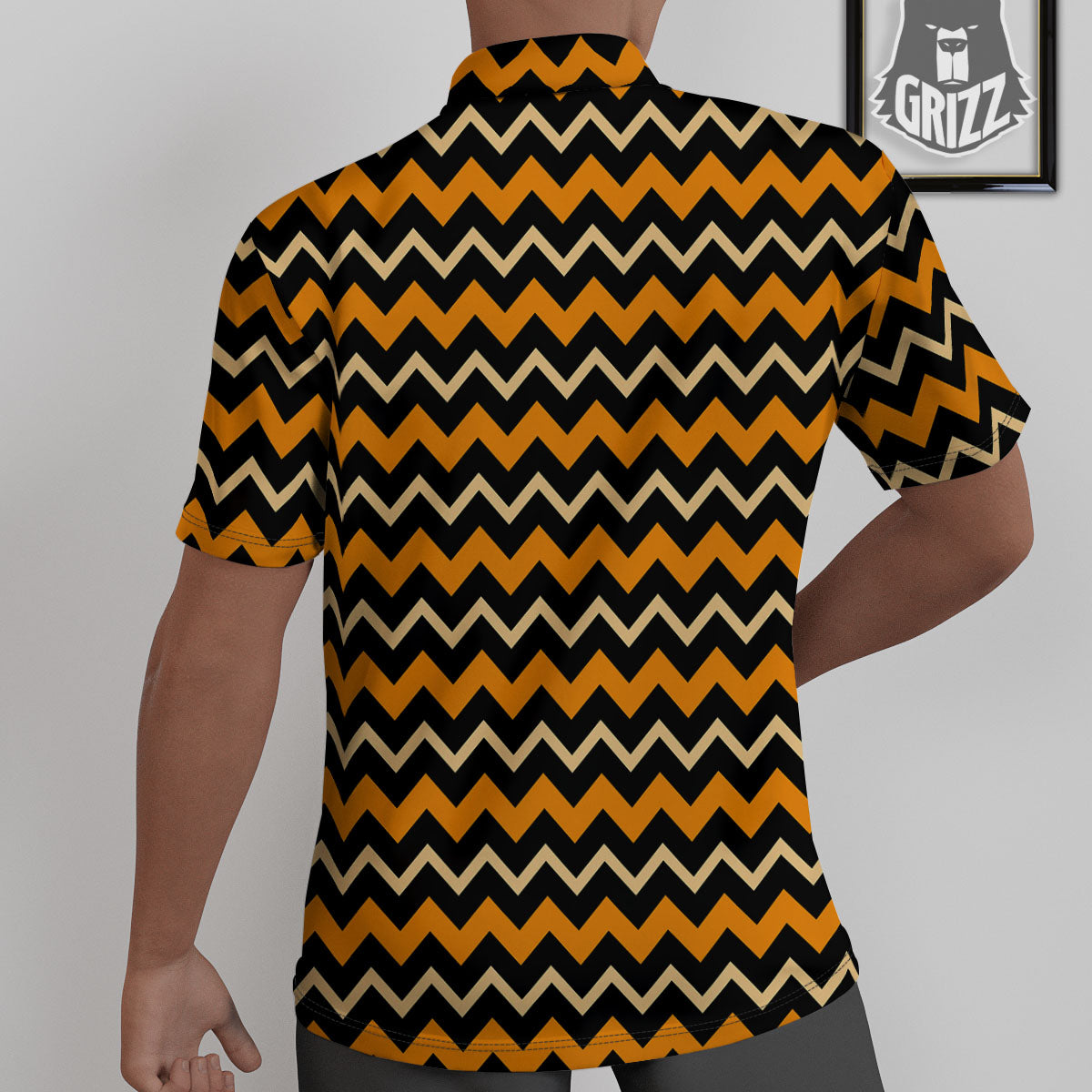 Zigzag Halloween Print Pattern Untucked Shirts-grizzshop