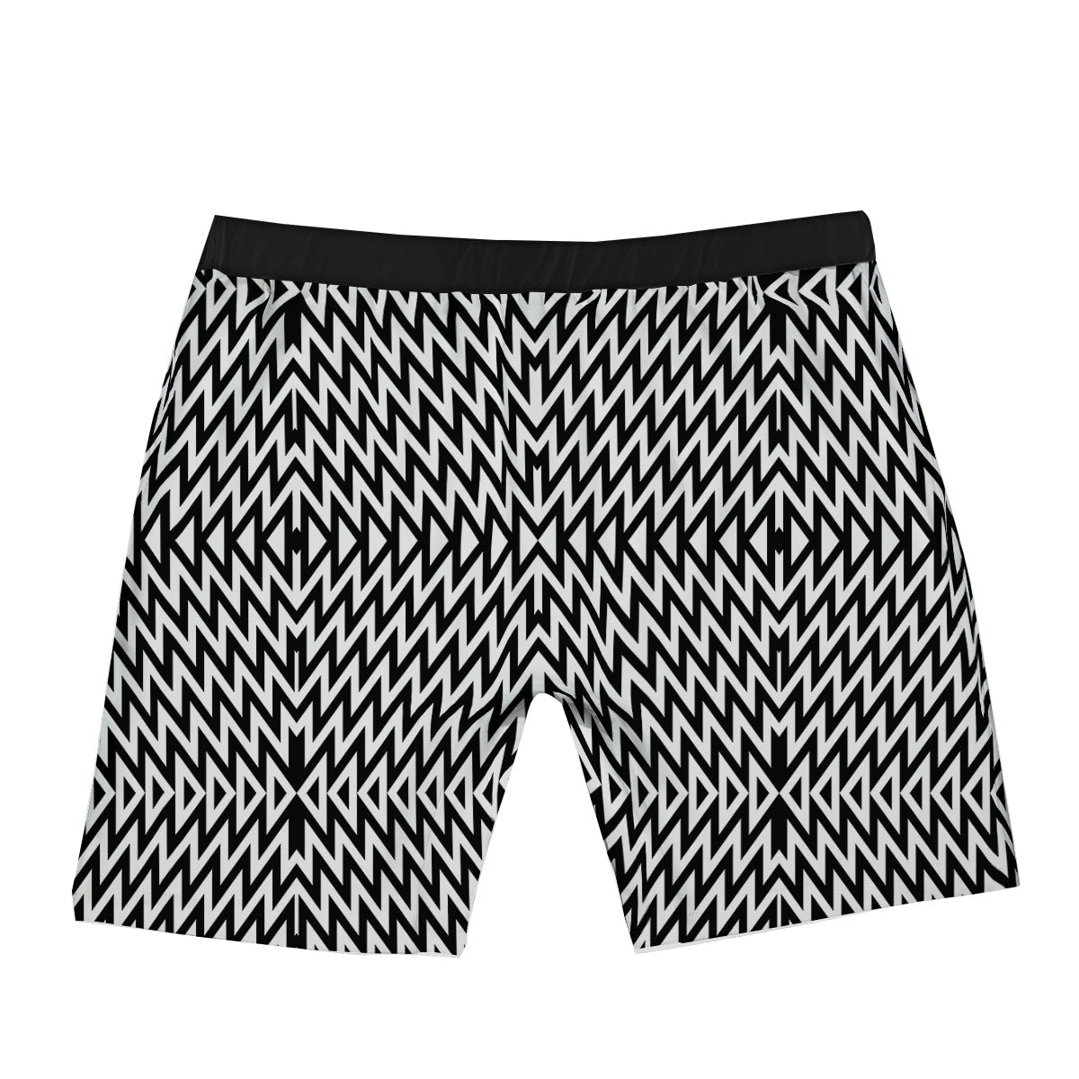 Zigzag Lines Black Print Pattern Boxer Briefs-grizzshop