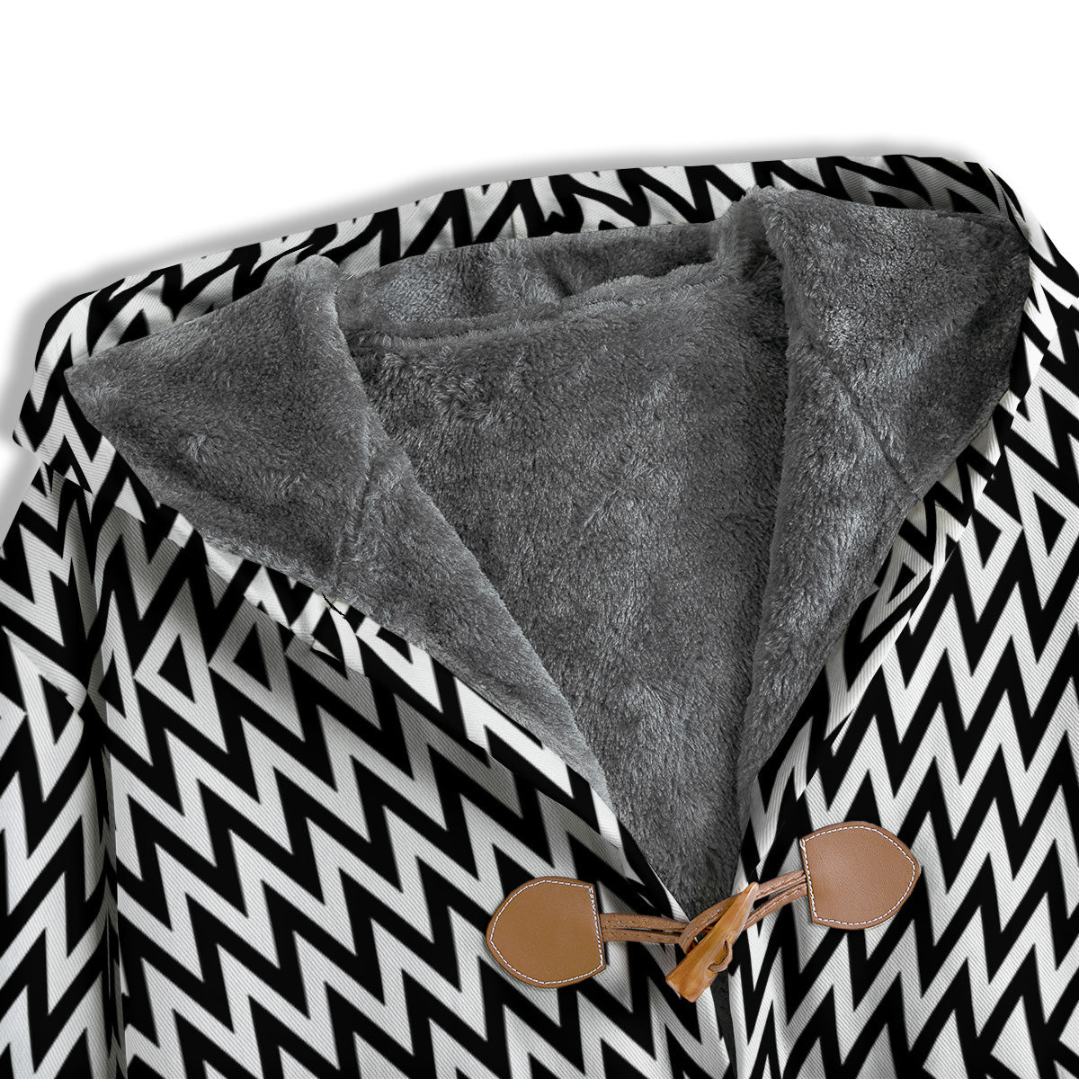 Zigzag Lines Black Print Pattern Men's Windbreaker Jacket-grizzshop