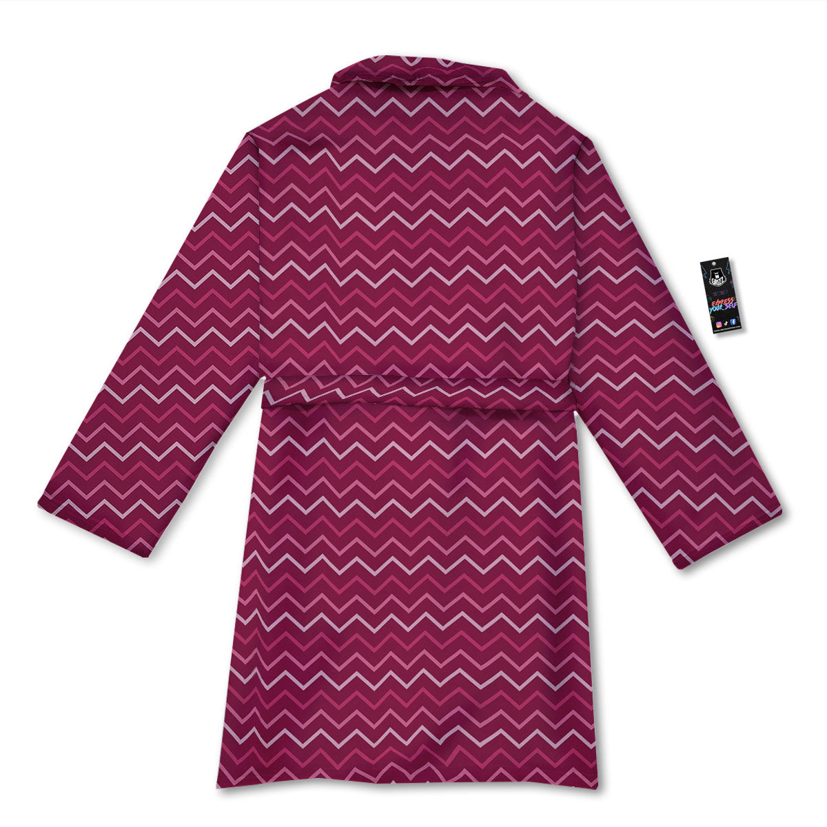 Zigzag Magenta Pink Print Pattern Bathrobe-grizzshop