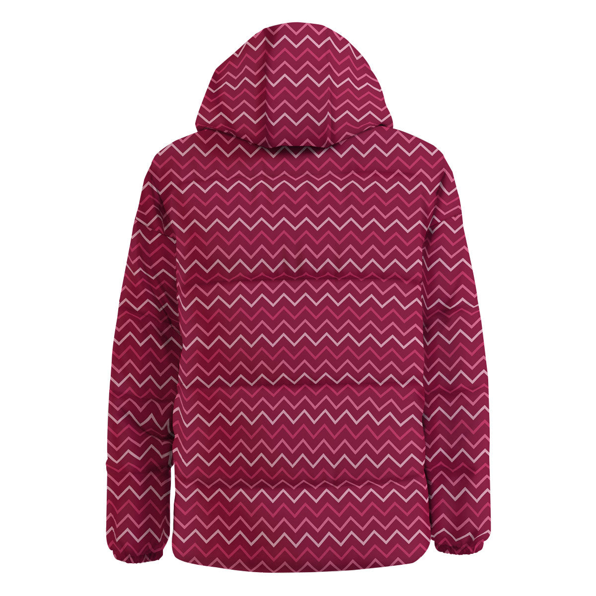 Zigzag Magenta Pink Print Pattern Down Jacket-grizzshop