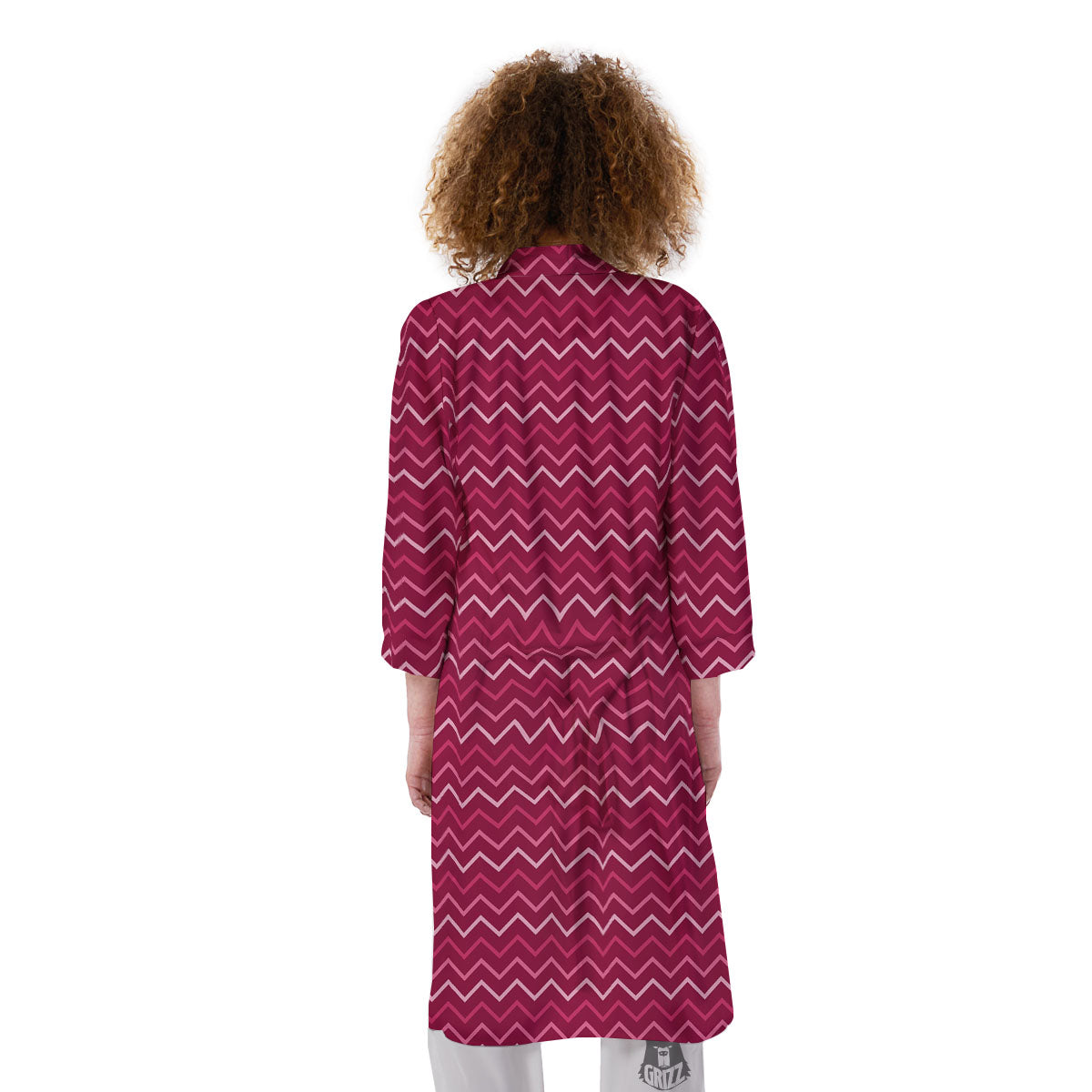Zigzag Magenta Pink Print Pattern Kimono-grizzshop