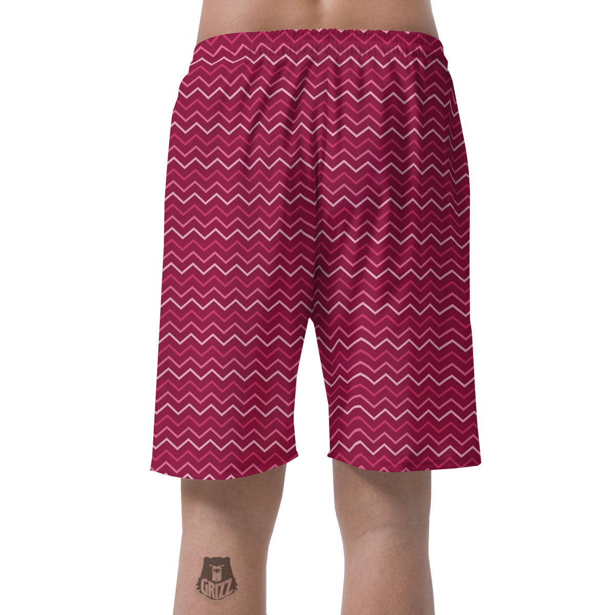 Zigzag Magenta Pink Print Pattern Men's Shorts-grizzshop