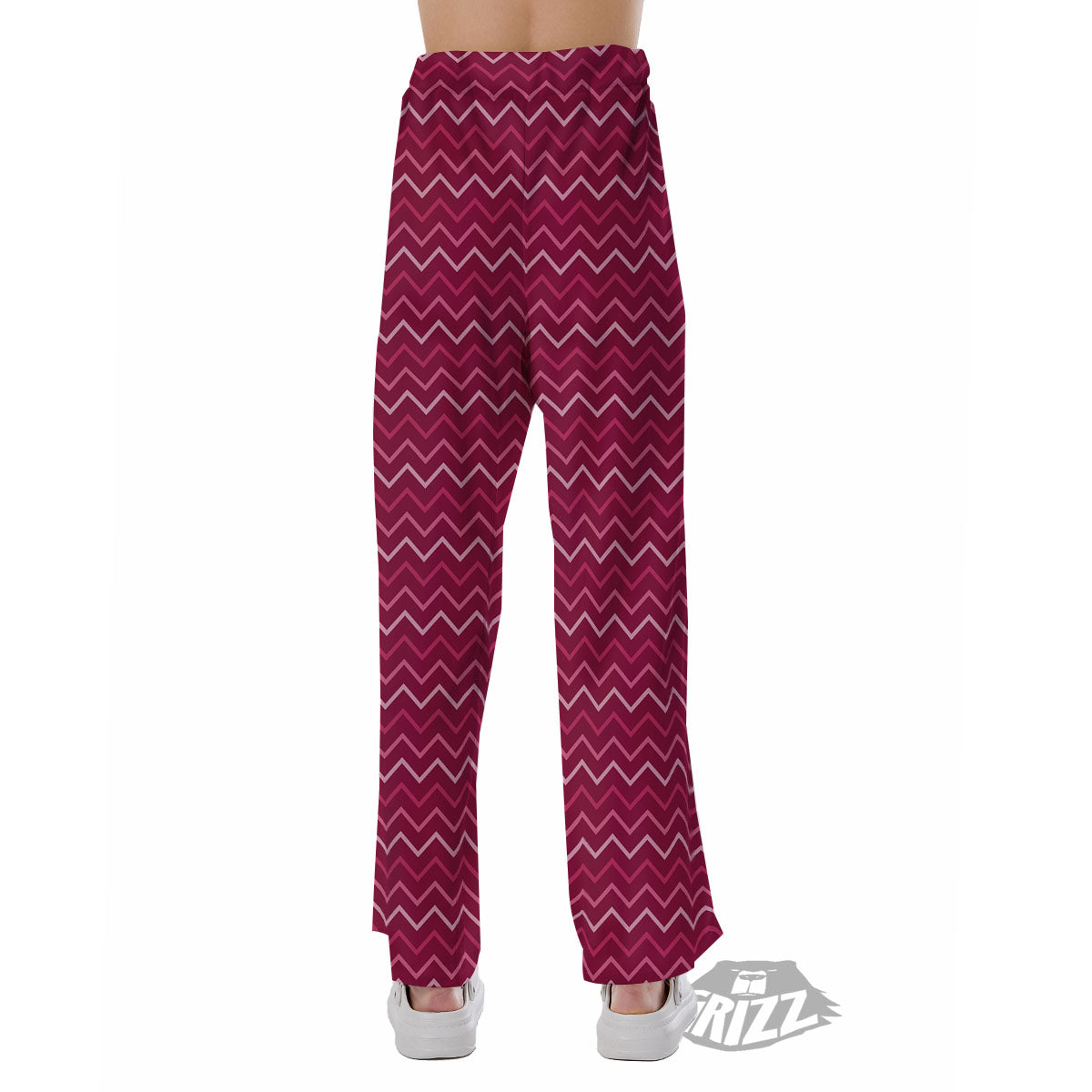 Zigzag Magenta Pink Print Pattern Pajama Pants-grizzshop