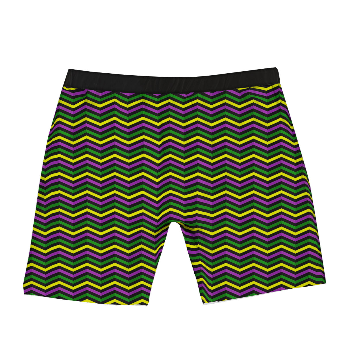 Zigzag Mardi Gras Print Pattern Boxer Briefs-grizzshop