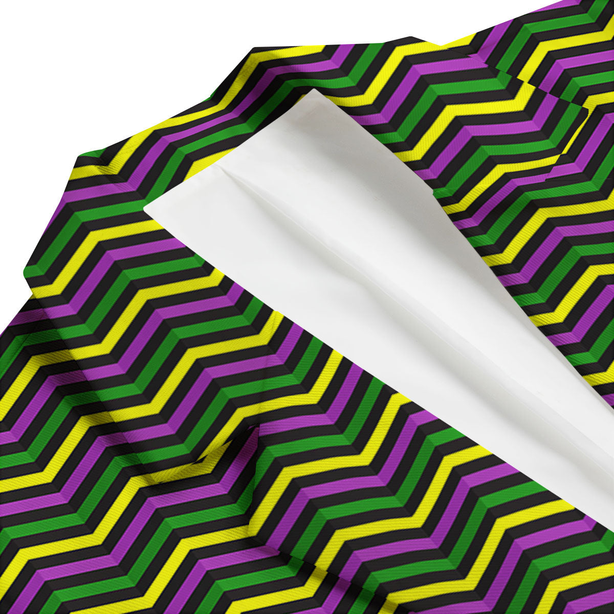 Zigzag Mardi Gras Print Pattern Men's Blazer-grizzshop