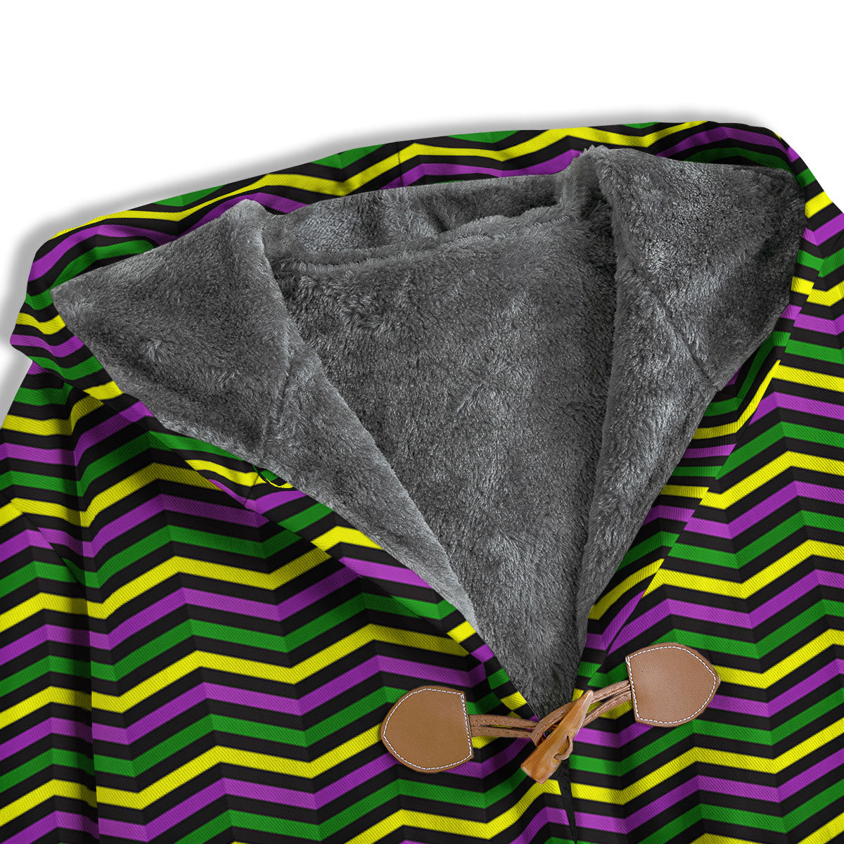 Zigzag Mardi Gras Print Pattern Men's Windbreaker Jacket-grizzshop