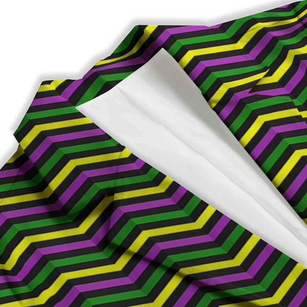 Zigzag Mardi Gras Print Pattern Women's Blazer-grizzshop