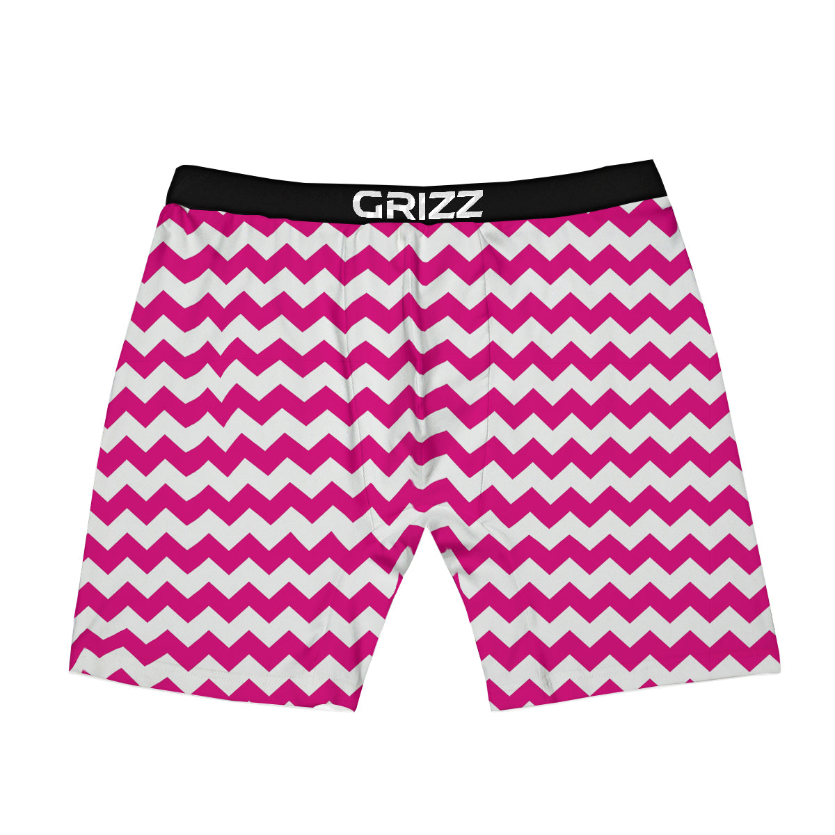 Zigzag Pink And White Print Pattern Boxer Briefs-grizzshop