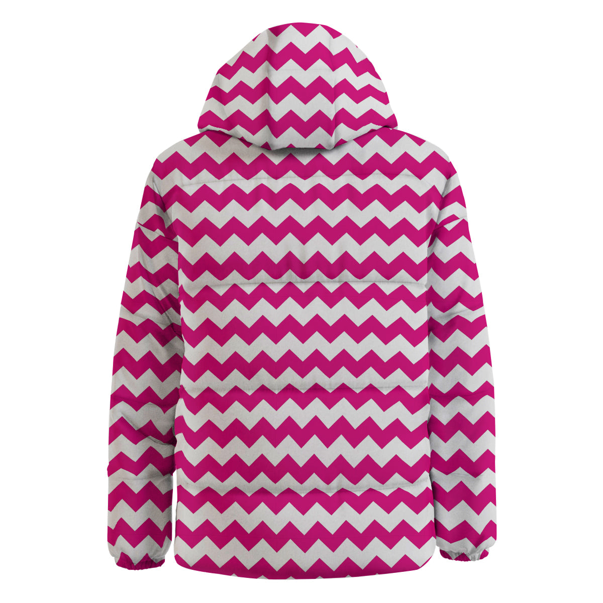 Zigzag Pink And White Print Pattern Down Jacket-grizzshop