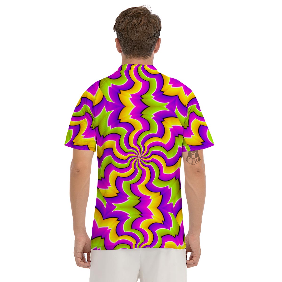 Zigzag Psychedelic Optical illusion Men's Golf Shirts-grizzshop