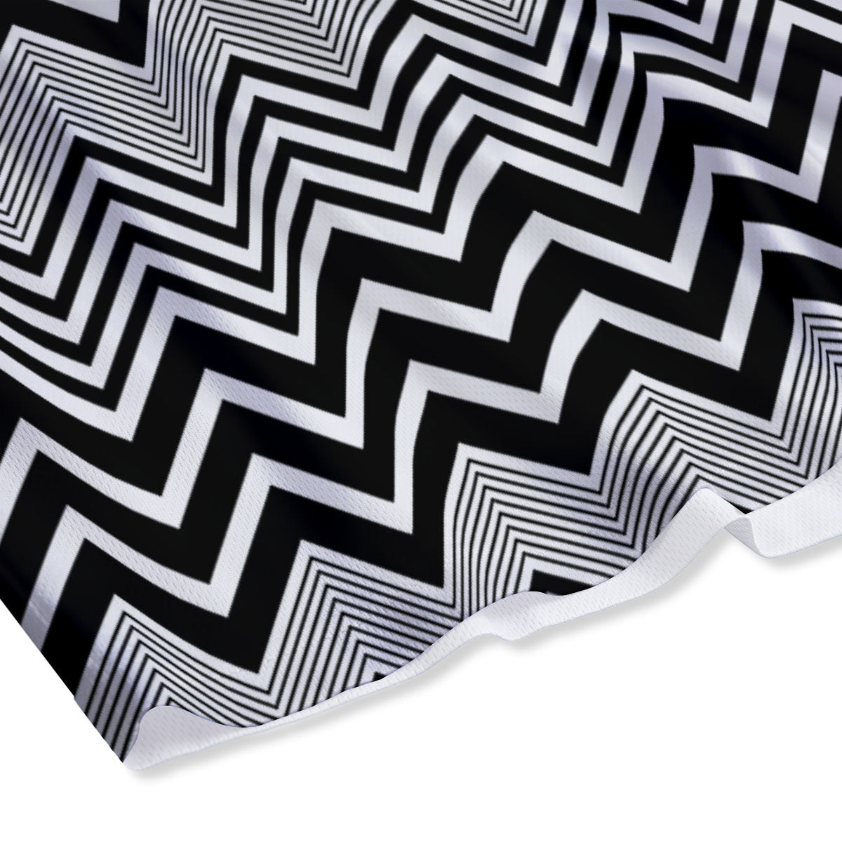 Zigzag White And Black Print Pattern Mesh Shorts-grizzshop