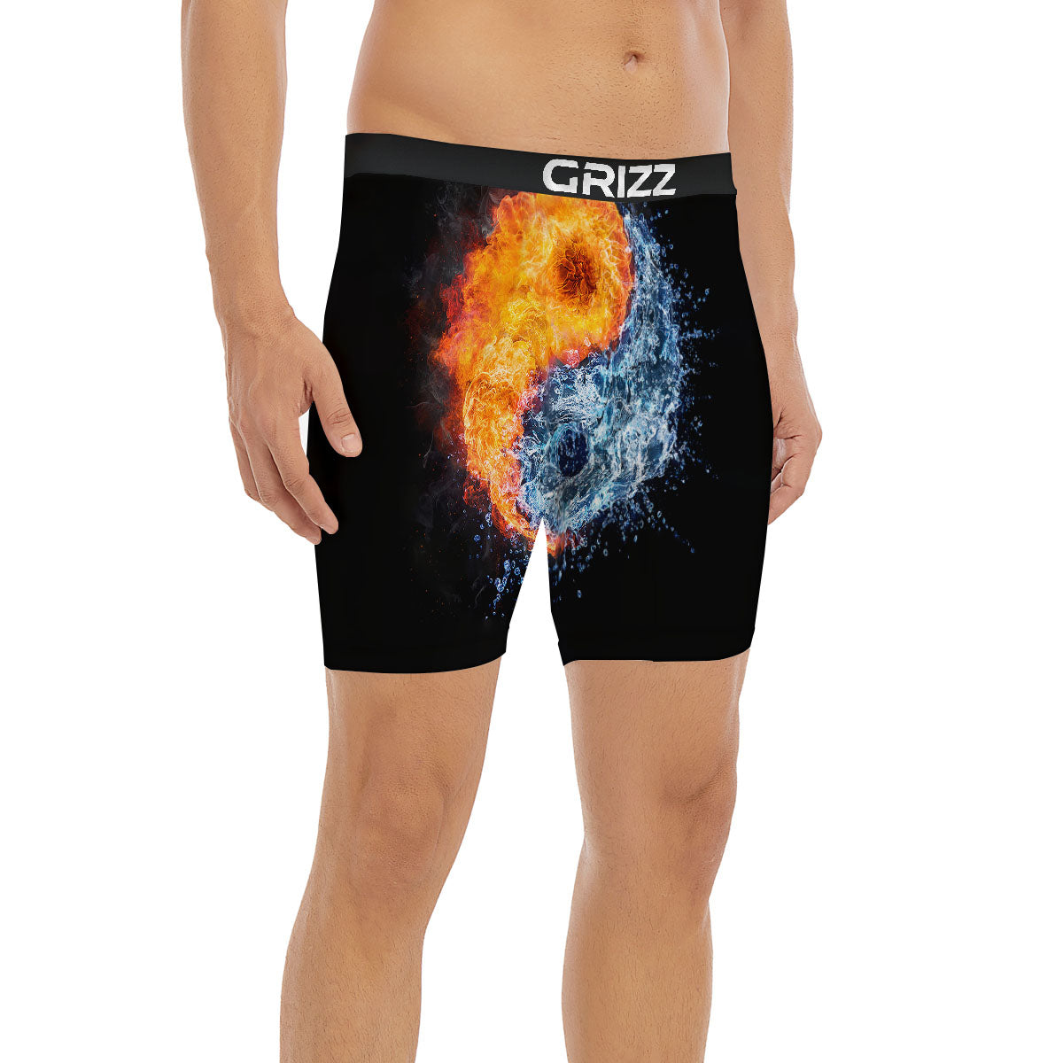 Zigzag White And Blue Print Pattern Boxer Briefs-grizzshop