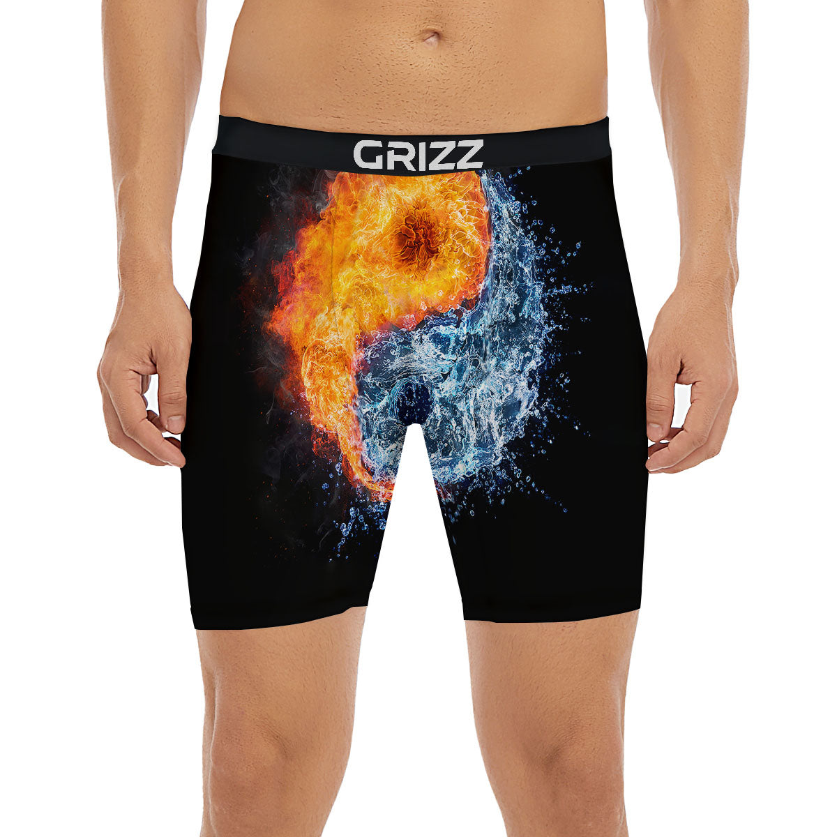 Zigzag White And Blue Print Pattern Boxer Briefs-grizzshop