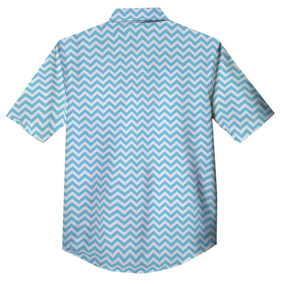 Zigzag White And Blue Print Pattern Button Up Shirt-grizzshop